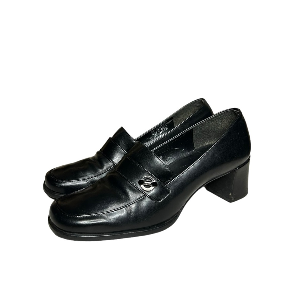 Bandolino Black Leather Square Toe Loafers